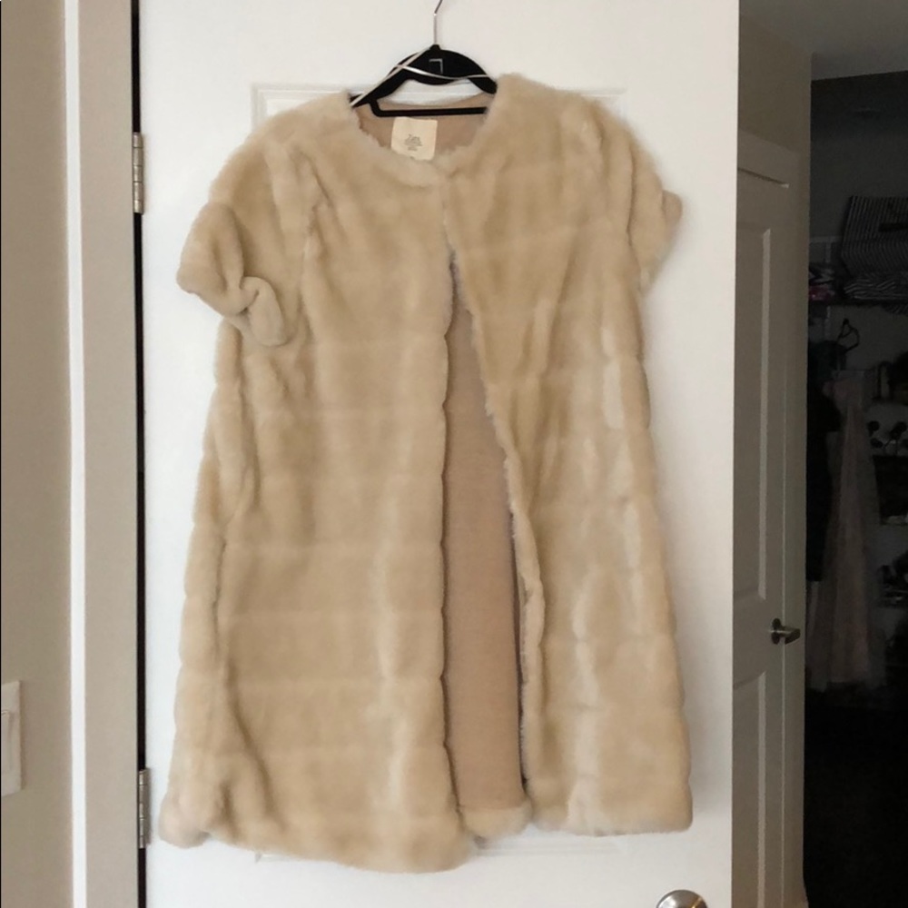 Zara NWT faux fur topcoat
